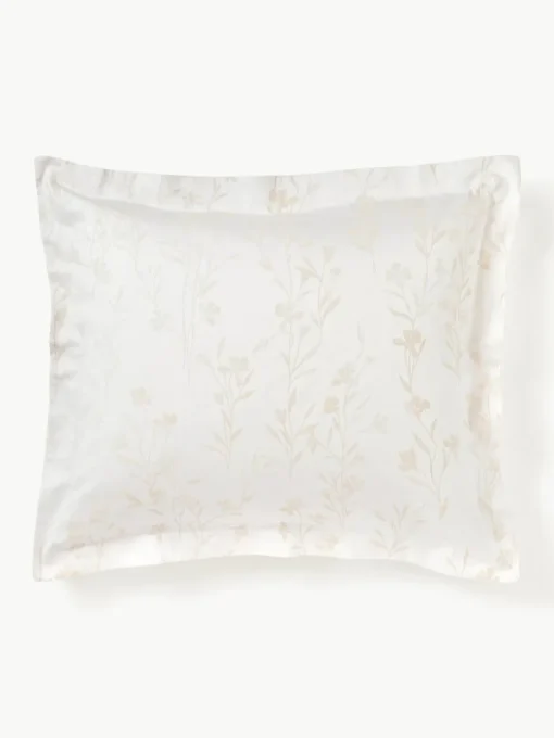 Katoensatijnen kussenhoes Hurley met jacquard patroon