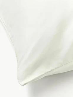 Katoensatijnen kussenhoes Marino met bloemenmotief