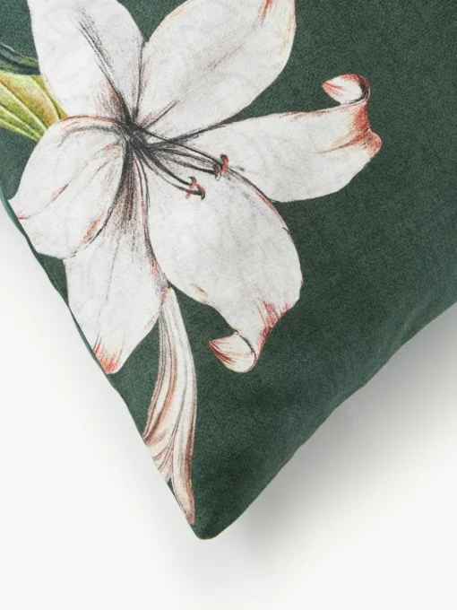 Katoensatijnen kussenhoes Flori met bloemenprint