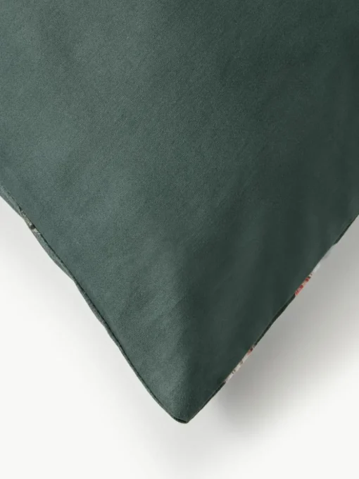 Katoensatijnen kussenhoes Flori met bloemenprint