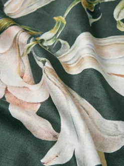 Katoensatijnen kussenhoes Flori met bloemenprint