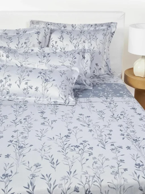 Katoensatijnen laken Hurley met jacquard patroon