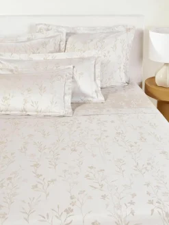 Katoensatijnen laken Hurley met jacquard patroon
