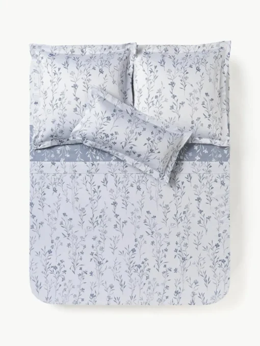 Katoensatijnen laken Hurley met jacquard patroon