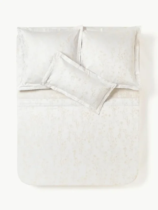 Katoensatijnen laken Hurley met jacquard patroon