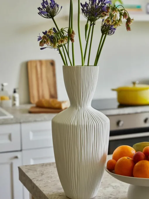 Keramische vaas Striped, H 47 cm