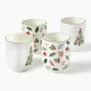 Kerst koffiemokken Eve van porselein, set van 4