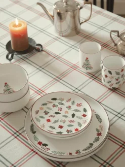 Kerst koffiemokken Eve van porselein, set van 4