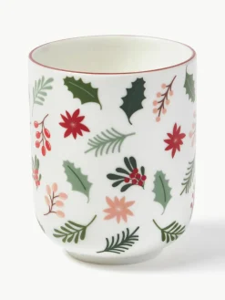 Kerst koffiemokken Eve van porselein, set van 4