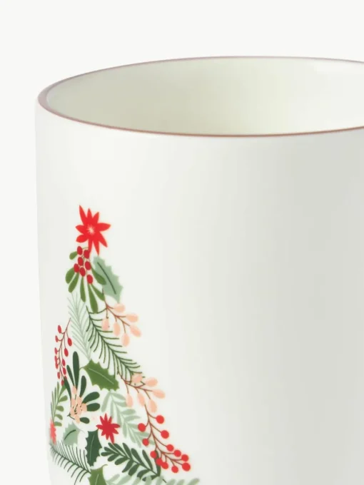 Kerst koffiemokken Eve van porselein, set van 4