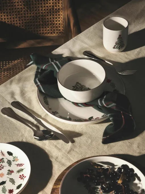 Kerst koffiemokken Eve van porselein, set van 4