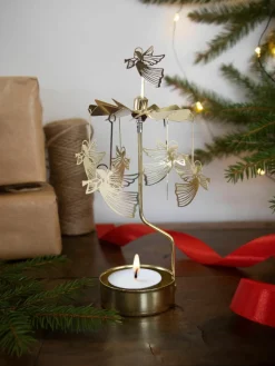 Kerst waxinelichthouder Flying Angel, draaibaar