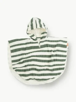 Kinder badponcho Stripes van biokatoen