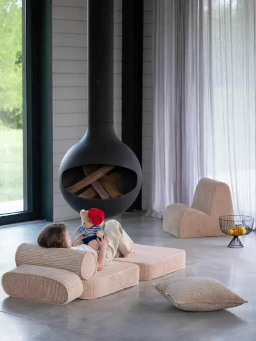 Kinder klapfauteuil Sugar van corduroy