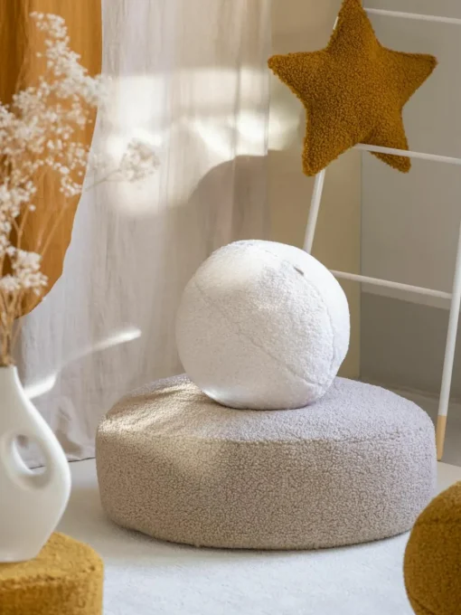 Kinderpoef Sugar uit teddy, Ø 65 cm