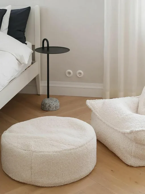 Kinderpoef Sugar uit teddy, Ø 65 cm