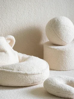 Kinderpoef Sugar uit teddy, Ø 40 cm