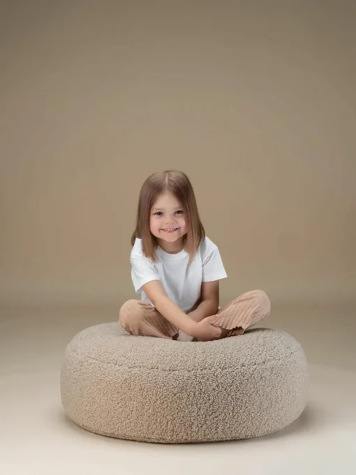Kinderpoef Sugar uit teddy, Ø 65 cm