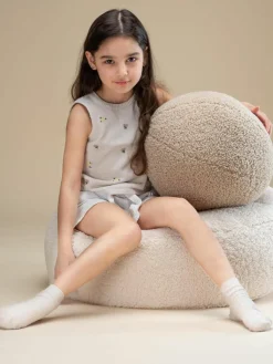 Kinderpoef Sugar uit teddy, Ø 65 cm