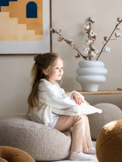 Kinderpoef Sugar uit teddy, Ø 65 cm
