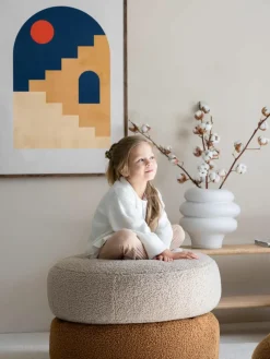 Kinderpoef Sugar uit teddy, Ø 65 cm