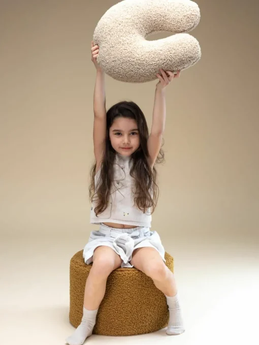 Kinderpoef Sugar uit teddy, Ø 40 cm