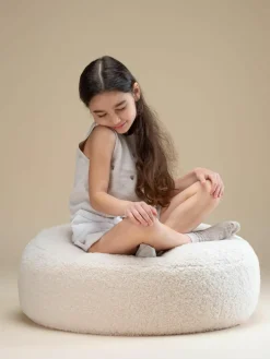 Kinderpoef Sugar uit teddy, Ø 65 cm