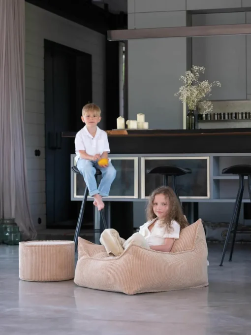 Kinderpoef Sugar van corduroy, Ø 40 cm