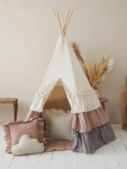 Kindertipi ruches met ruches en mat