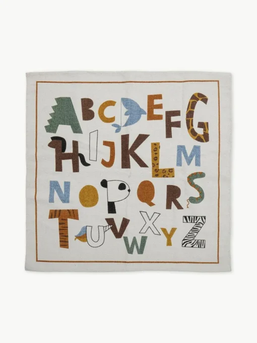Kindervloerkleed Memmo met meerkleurige alfabetprint