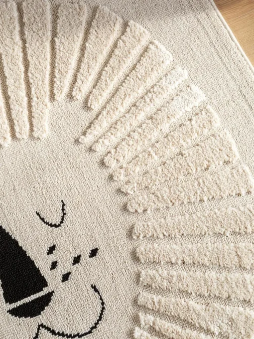 Kindervloerkleed Momo met kwastjes en hoog-laag effect