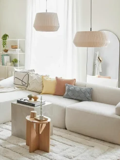 Klassieke hanglamp Dicte van geplooide stof