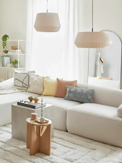 Klassieke hanglamp Dicte van geplooide stof
