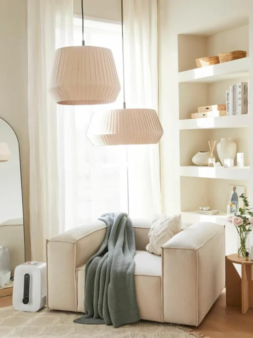 Klassieke hanglamp Dicte van geplooide stof