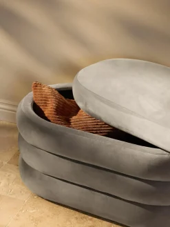 Kleine fluwelen bank Alto met opbergruimte