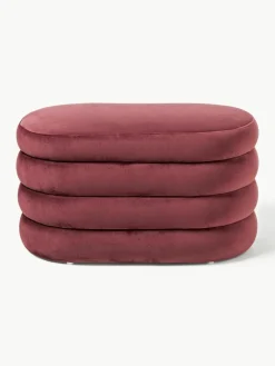 Kleine fluwelen bank Alto met opbergruimte