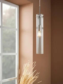 Kleine glazen hanglamp Tubo