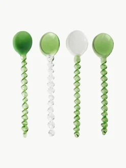 Kleine glazen lepel Emeralds