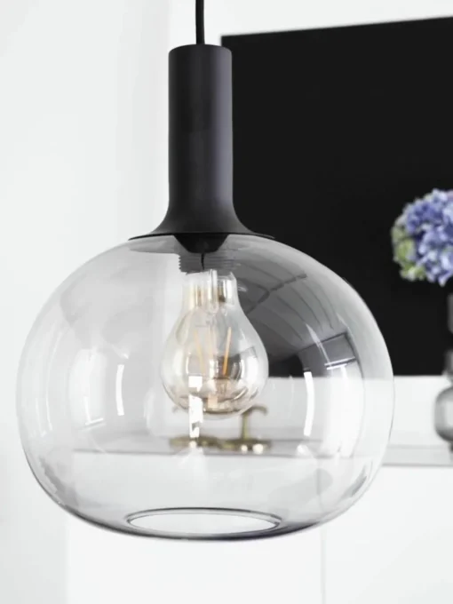 Kleine hanglamp Alton van rookglas