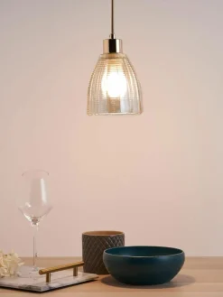 Kleine hanglamp Gleaming Gold van glas