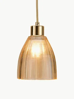 Kleine hanglamp Gleaming Gold van glas