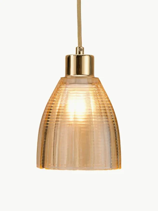 Kleine hanglamp Gleaming Gold van glas