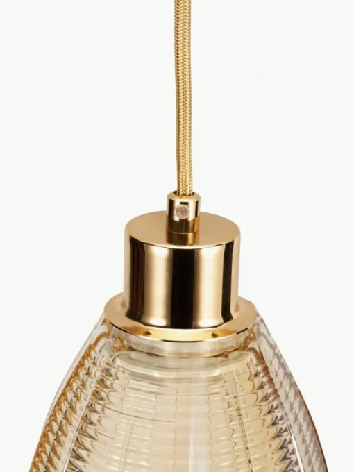 Kleine hanglamp Gleaming Gold van glas