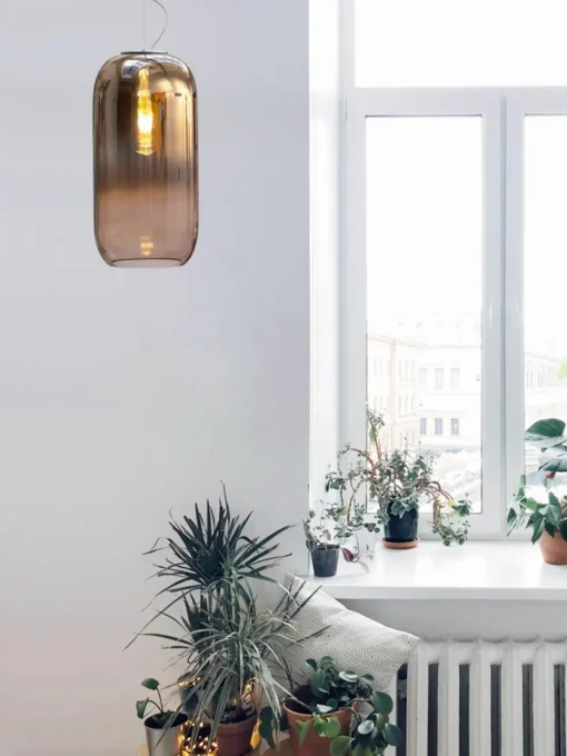 Kleine hanglamp Gople, mondgeblazen