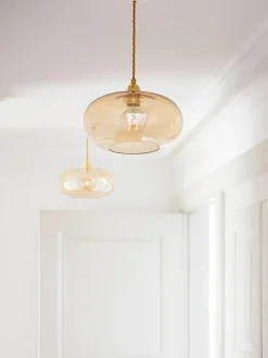 Kleine hanglamp Horizon, mondgeblazen