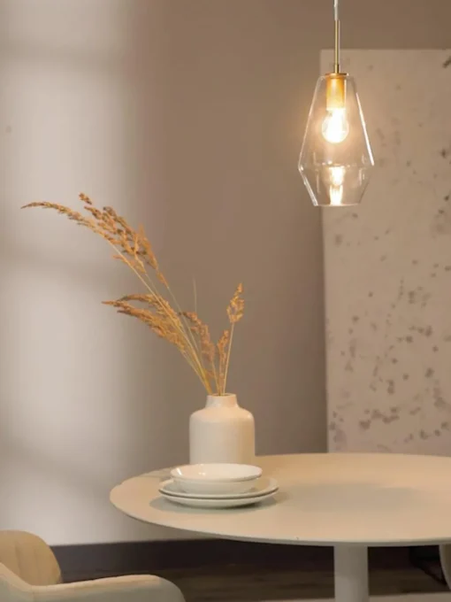 Kleine hanglamp Prisma van glas