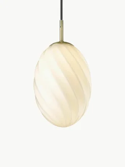 Kleine hanglamp Twist, mondgeblazen
