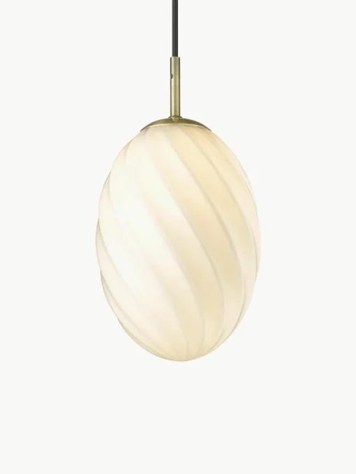 Kleine hanglamp Twist, mondgeblazen