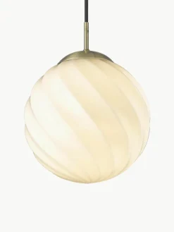 Kleine hanglamp Twist, mondgeblazen