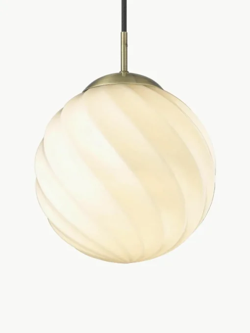 Kleine hanglamp Twist, mondgeblazen